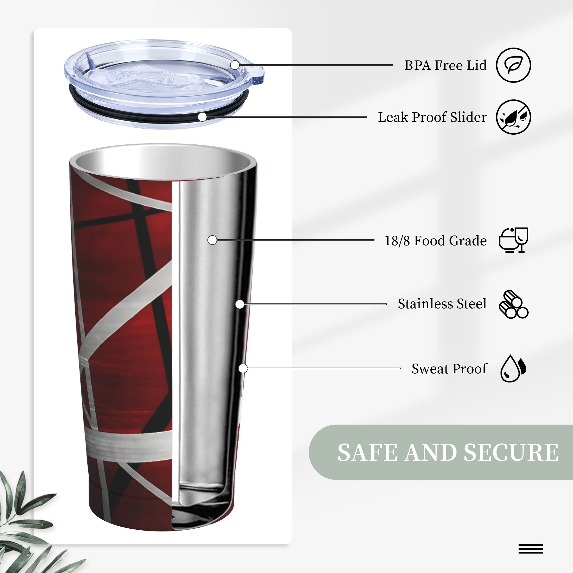 V-Van Halens Red Black White T - Tumbler 20Oz White ulasan dan harga