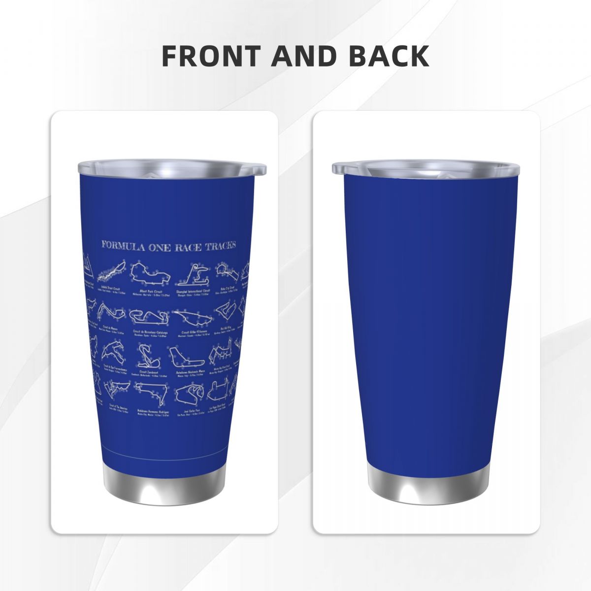 F1 Race Tracks (White Stencil- - Tumbler 20Oz White ulasan dan harga