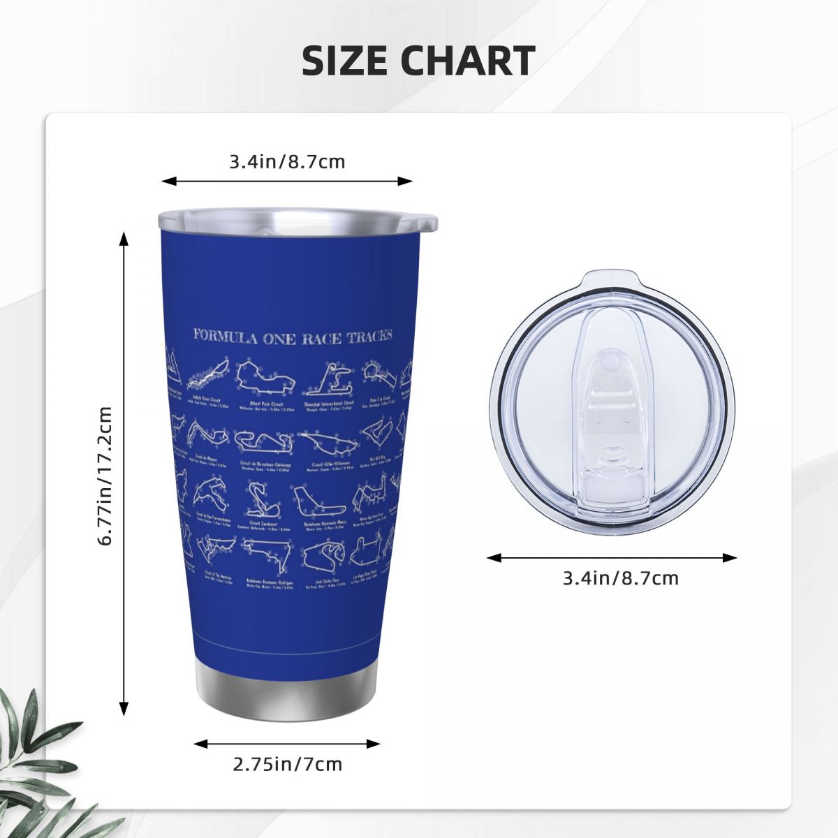 F1 Race Tracks (White Stencil- - Tumbler 20Oz White ulasan dan harga